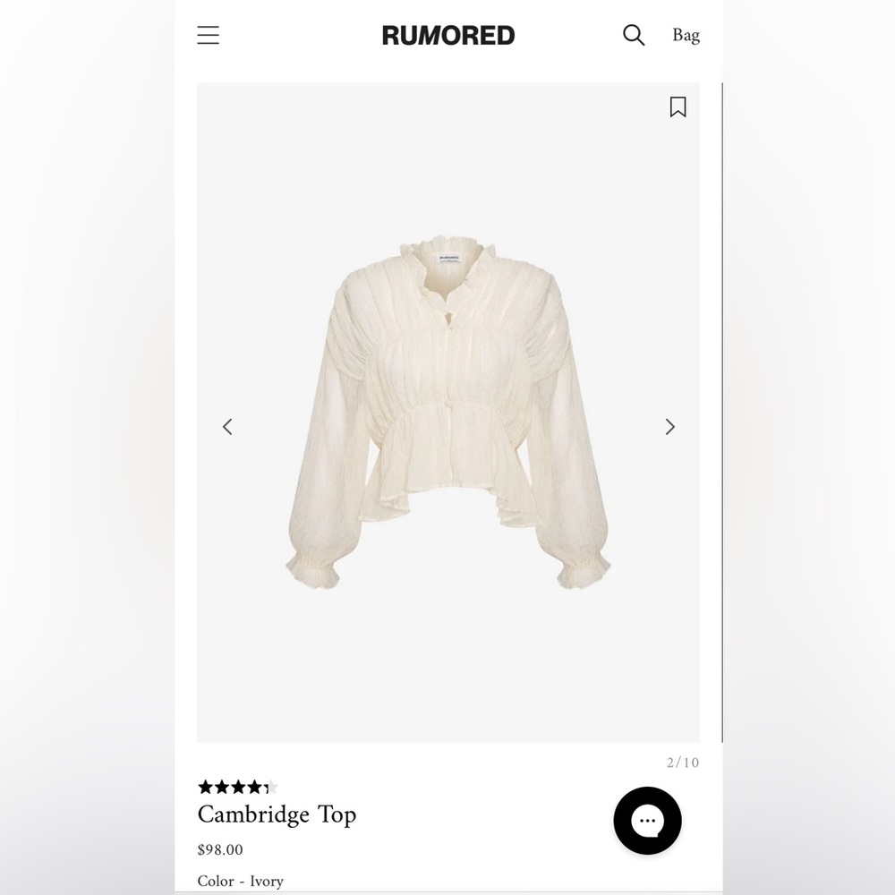 Rumored Cambridge Top - Ivory Large